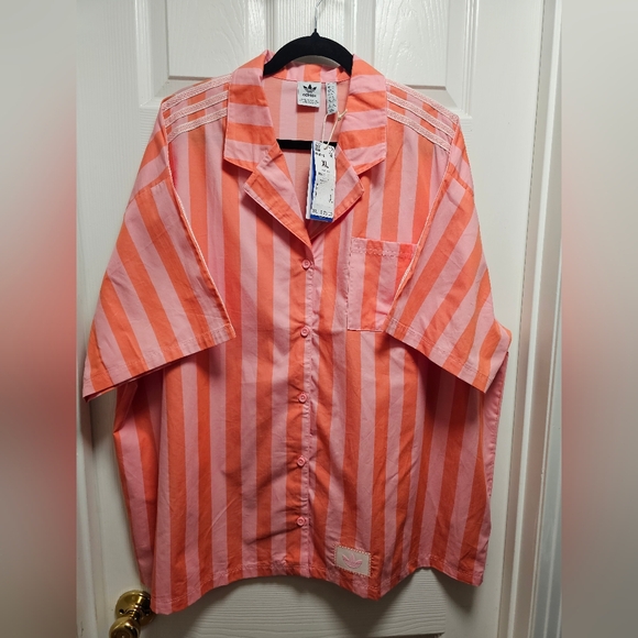 adidas Tops - Adidas Pink & Orange Oversized Shirt XL New With Tags – Vintage Sportwear